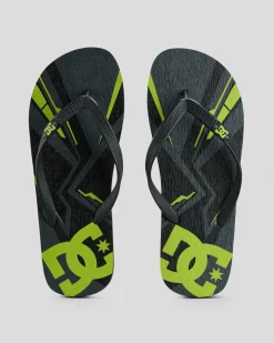 DC Shoes Spray Graffik Thongs Grey/black/lime Sale