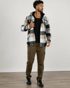 Dexter Spur Long Sleeve Flannel Shirt White / Black/ Tan Best