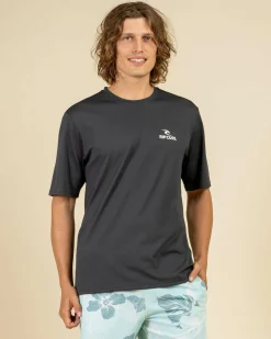 Rip Curl Stack Short Sleeve Surf T-Shirt Black Marle Outlet