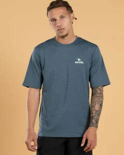 Rip Curl Stack Short Sleeve Surf T-Shirt Navy Marle Outlet