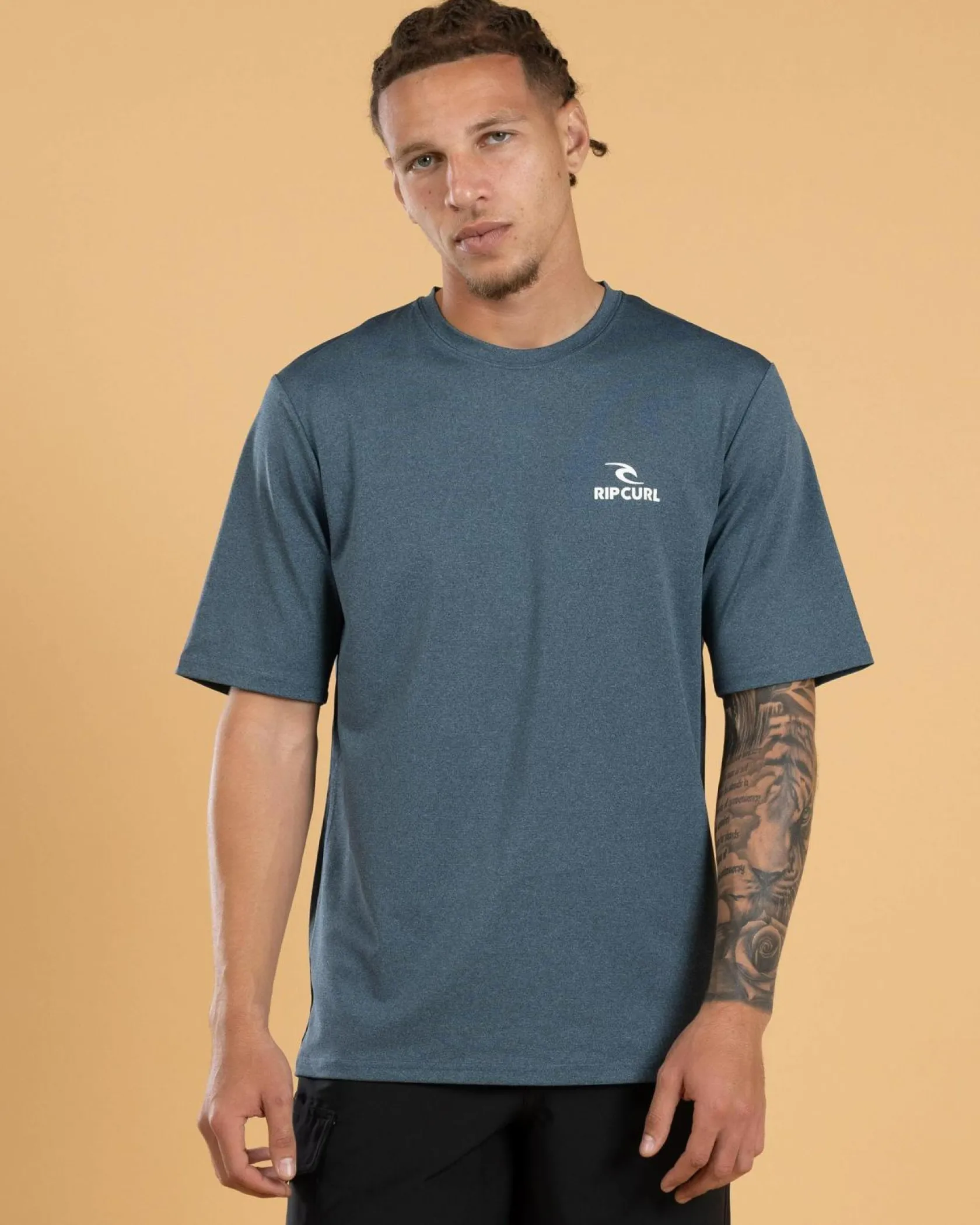 Rip Curl Stack Short Sleeve Surf T-Shirt Navy Marle Outlet