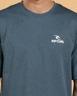 Rip Curl Stack Short Sleeve Surf T-Shirt Navy Marle Outlet