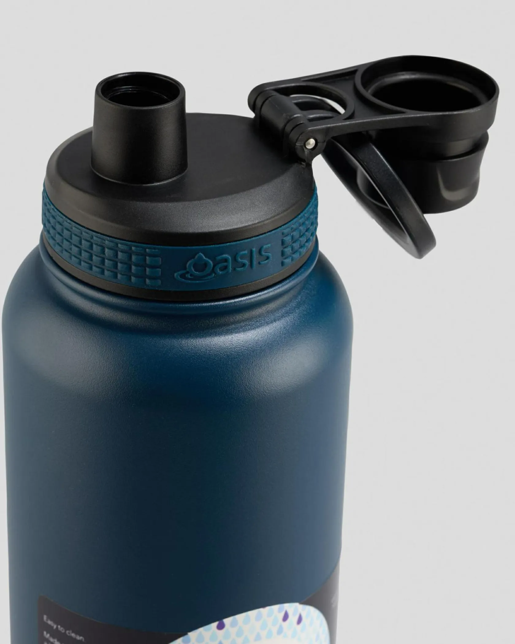 Oasis Stainless Steel 1.1L Challenger Drink Bottle Navy New