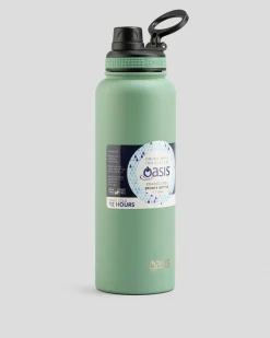 Oasis Stainless Steel 1.1L Challenger Drink Bottle Sage