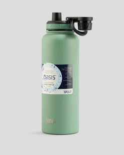Oasis Stainless Steel 1.1L Challenger Drink Bottle Sage