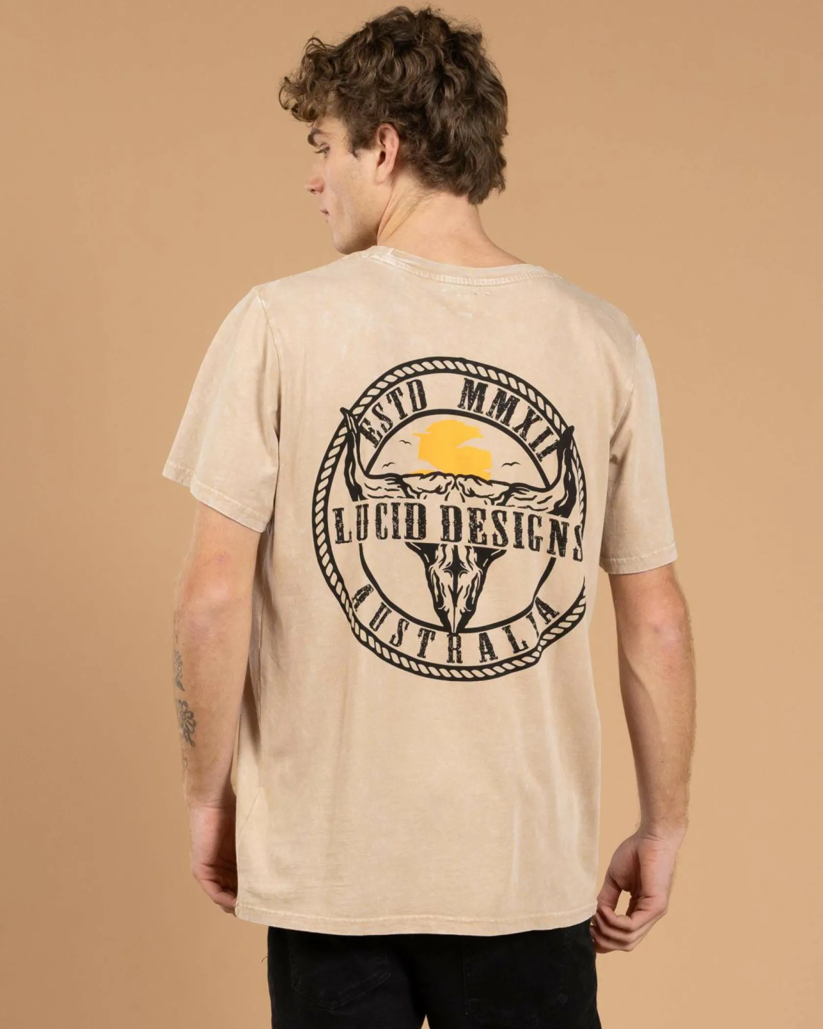 Lucid Stampede T-Shirt Sand Acid Best