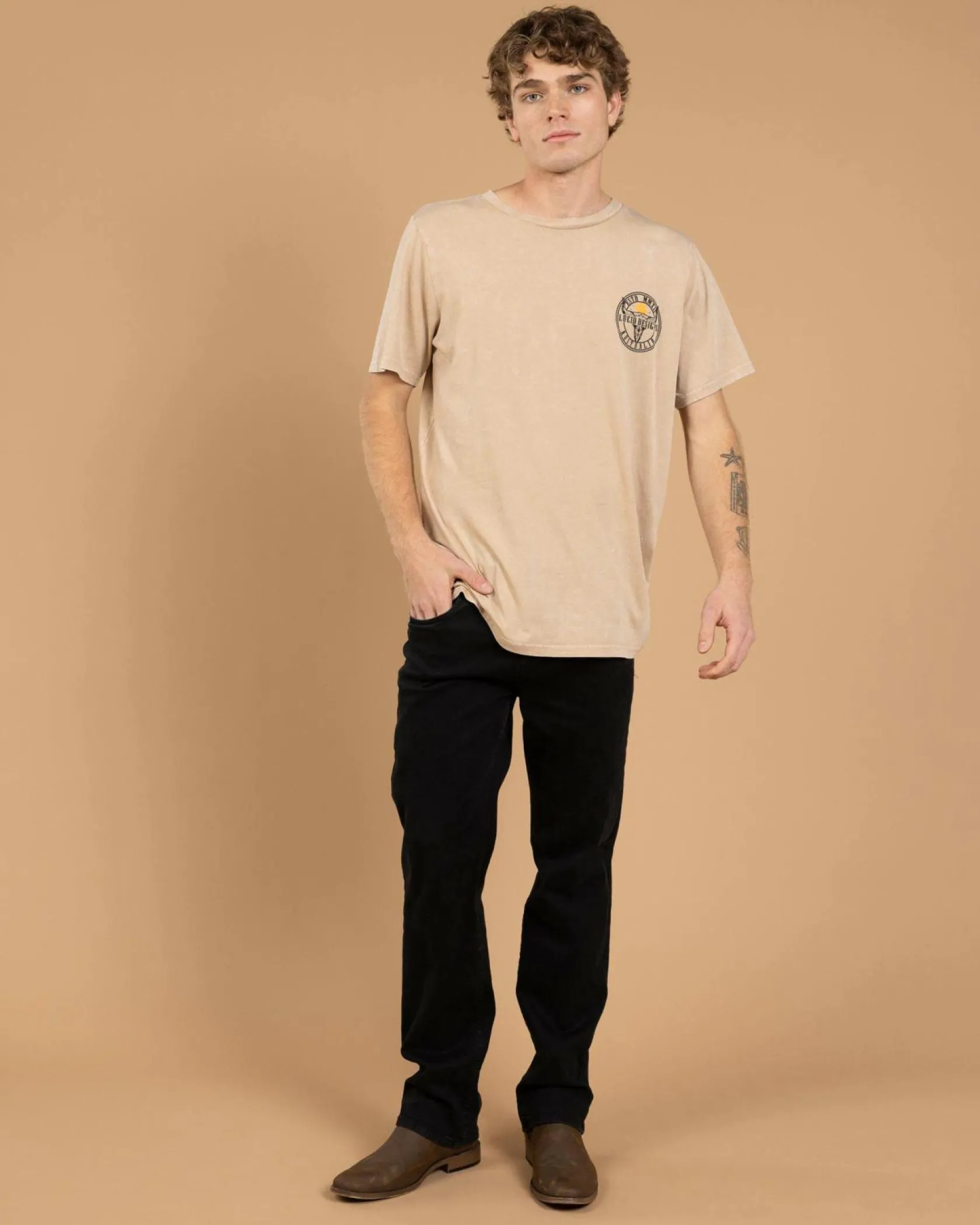 Lucid Stampede T-Shirt Sand Acid Best