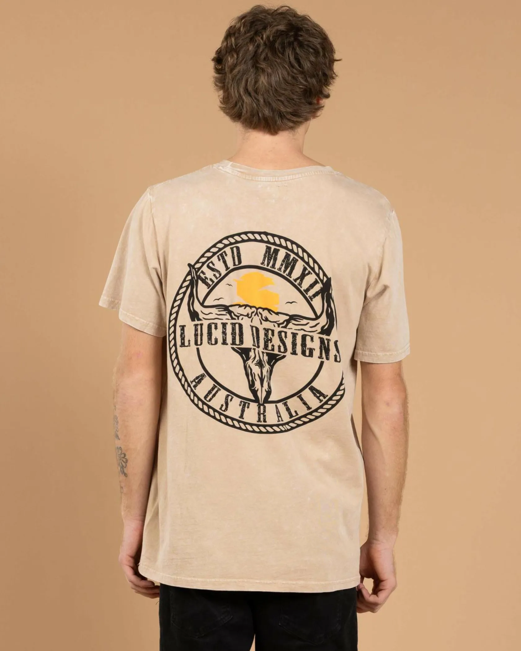 Lucid Stampede T-Shirt Sand Acid Best