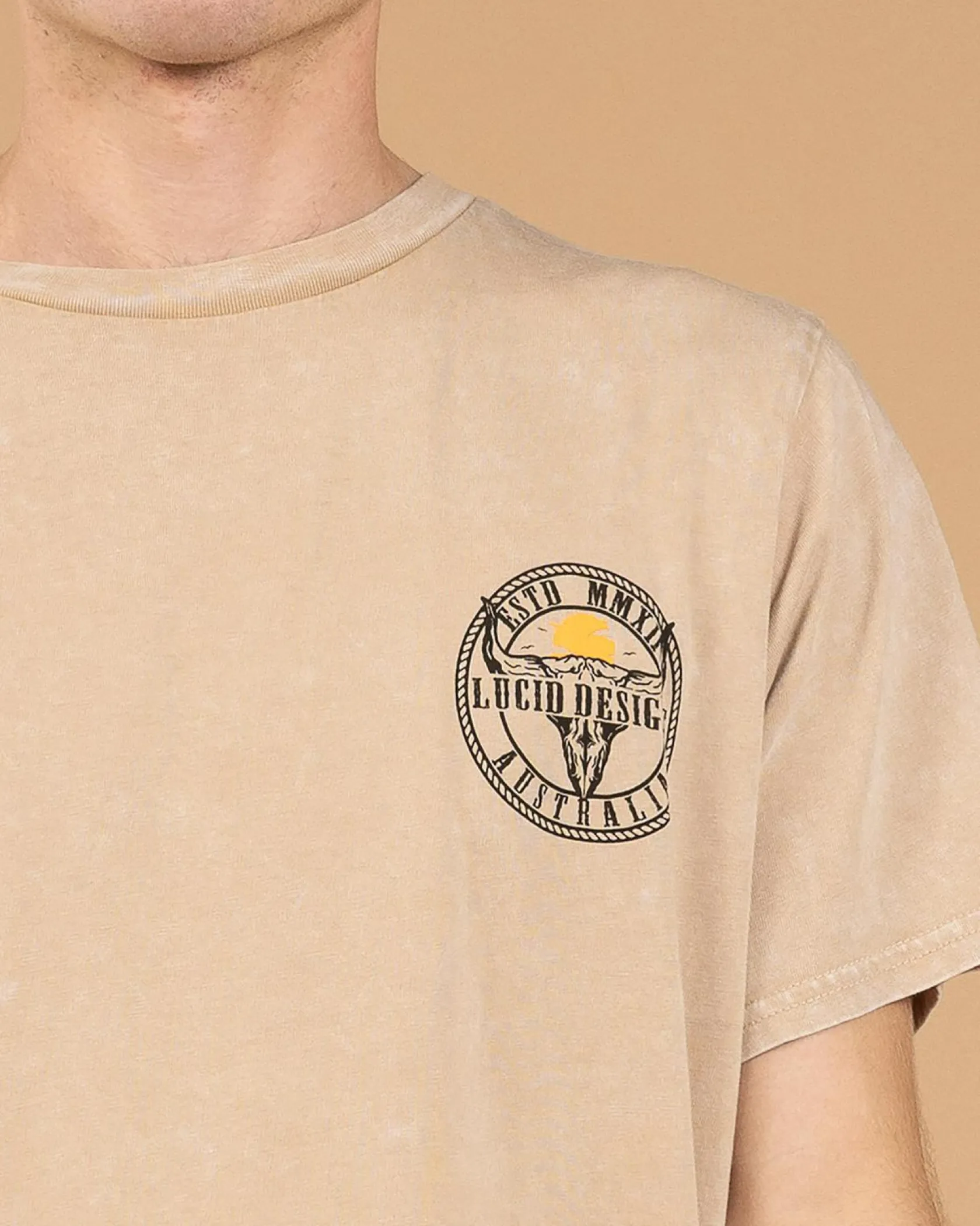Lucid Stampede T-Shirt Sand Acid Best
