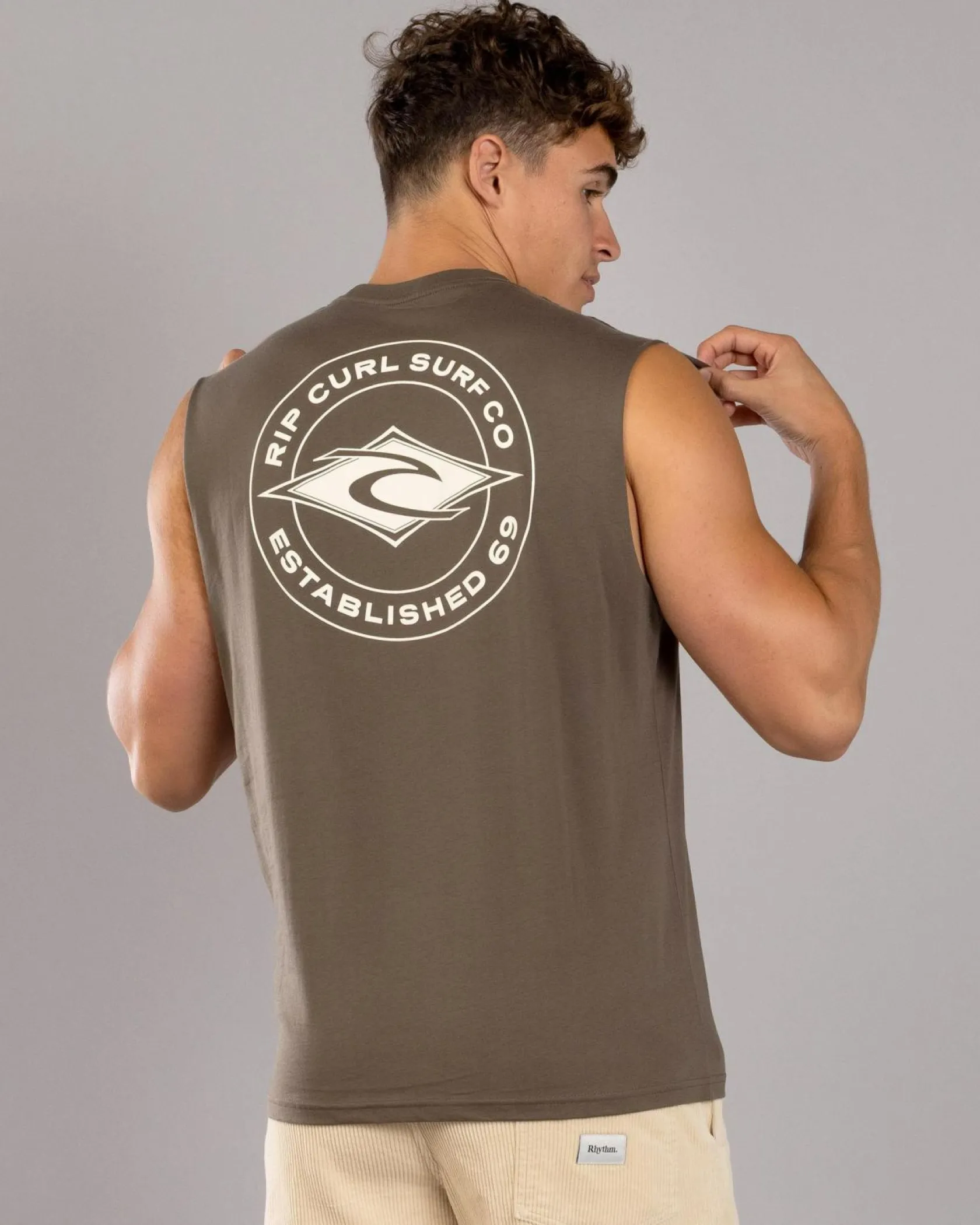Rip Curl Staple Muscle Tank Rock New
