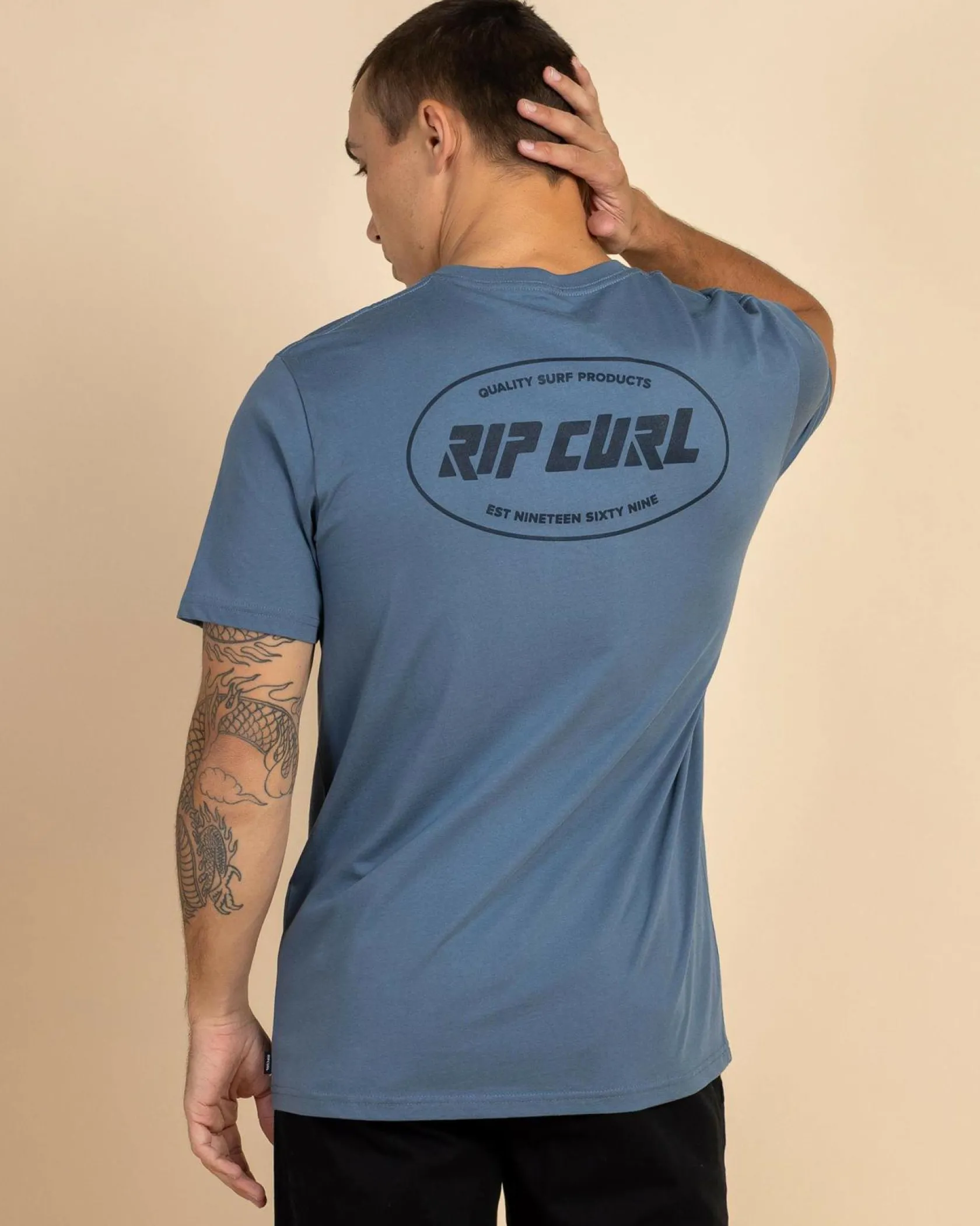 Rip Curl Staple Oval T-Shirt Bluefin Hot