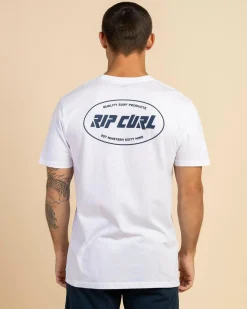 Rip Curl Staple Oval T-Shirt White Clearance