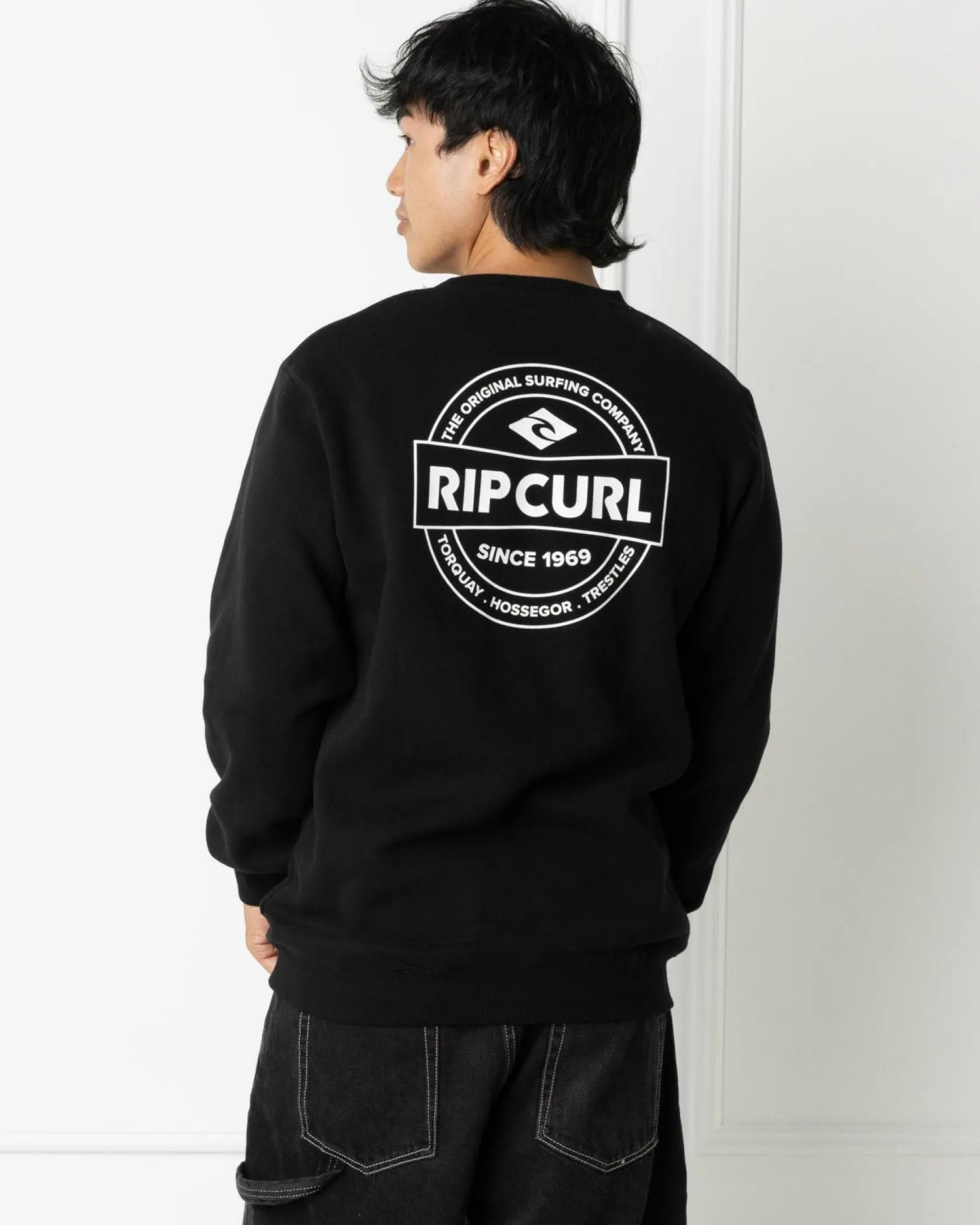 Rip Curl Stapler Crew Sweatshirt Black Clearance
