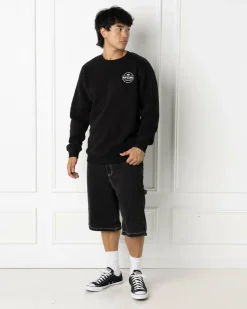 Rip Curl Stapler Crew Sweatshirt Black Clearance