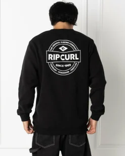 Rip Curl Stapler Crew Sweatshirt Black Clearance