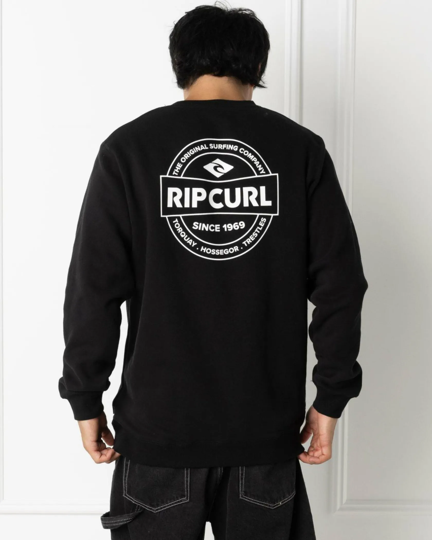 Rip Curl Stapler Crew Sweatshirt Black Clearance