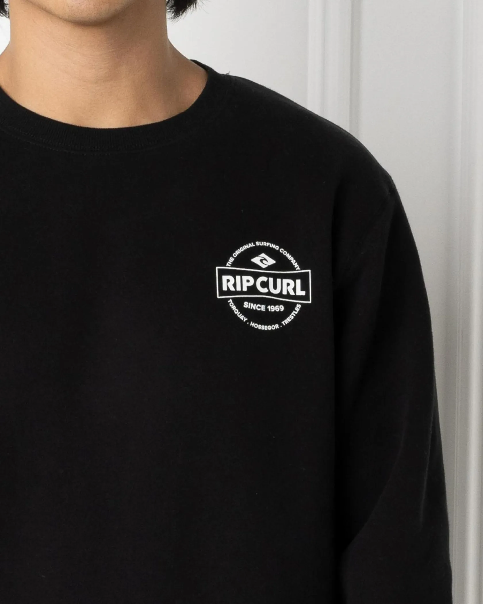 Rip Curl Stapler Crew Sweatshirt Black Clearance
