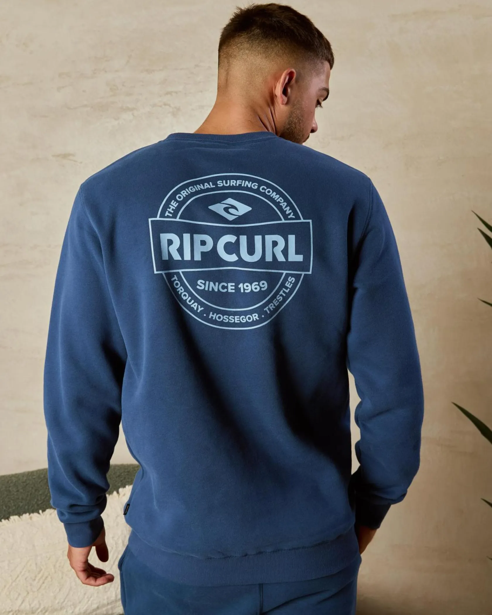 Rip Curl Stapler Crew Sweatshirt Washed Navy Discount