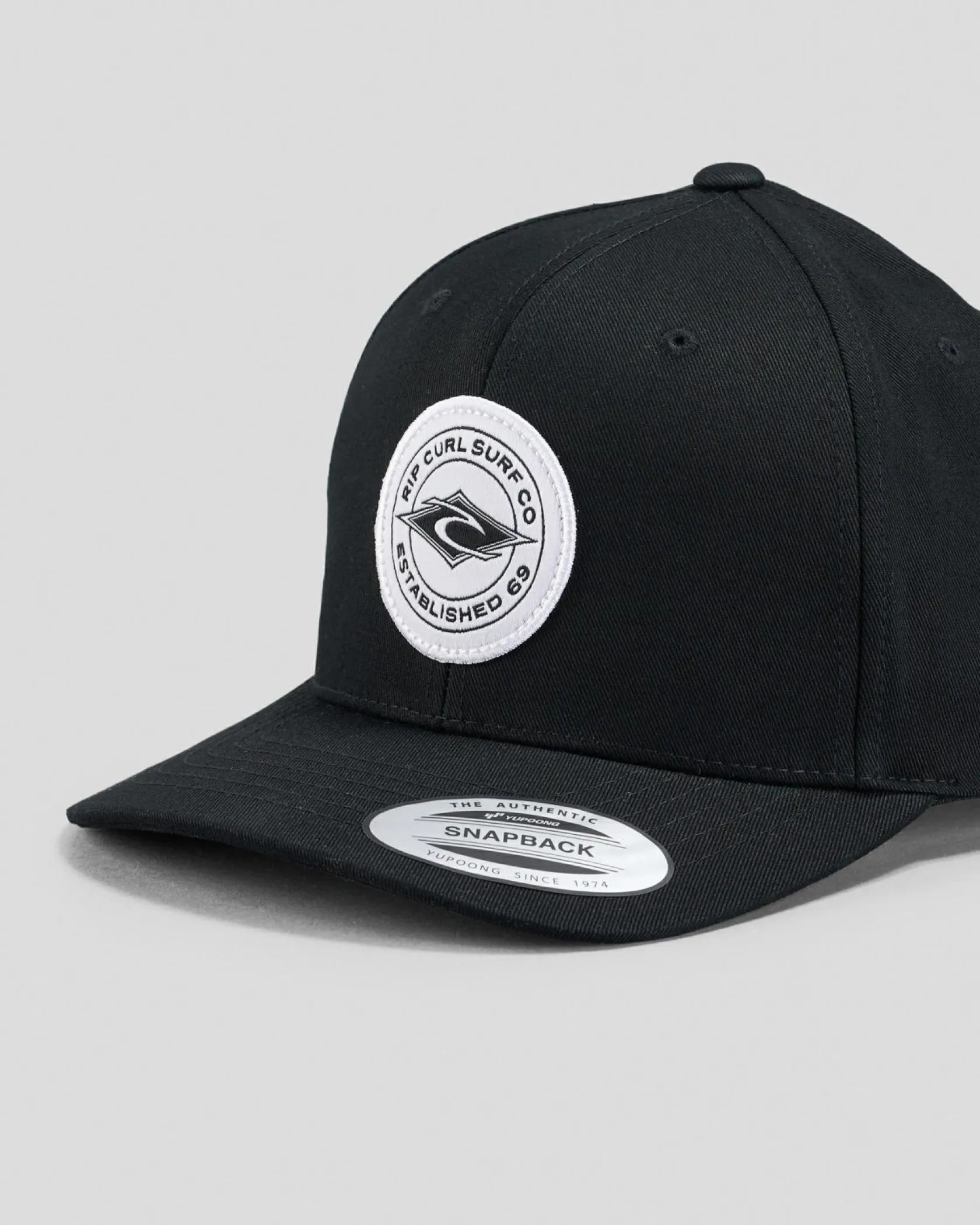 Rip Curl Stapler Snapback Cap Black New