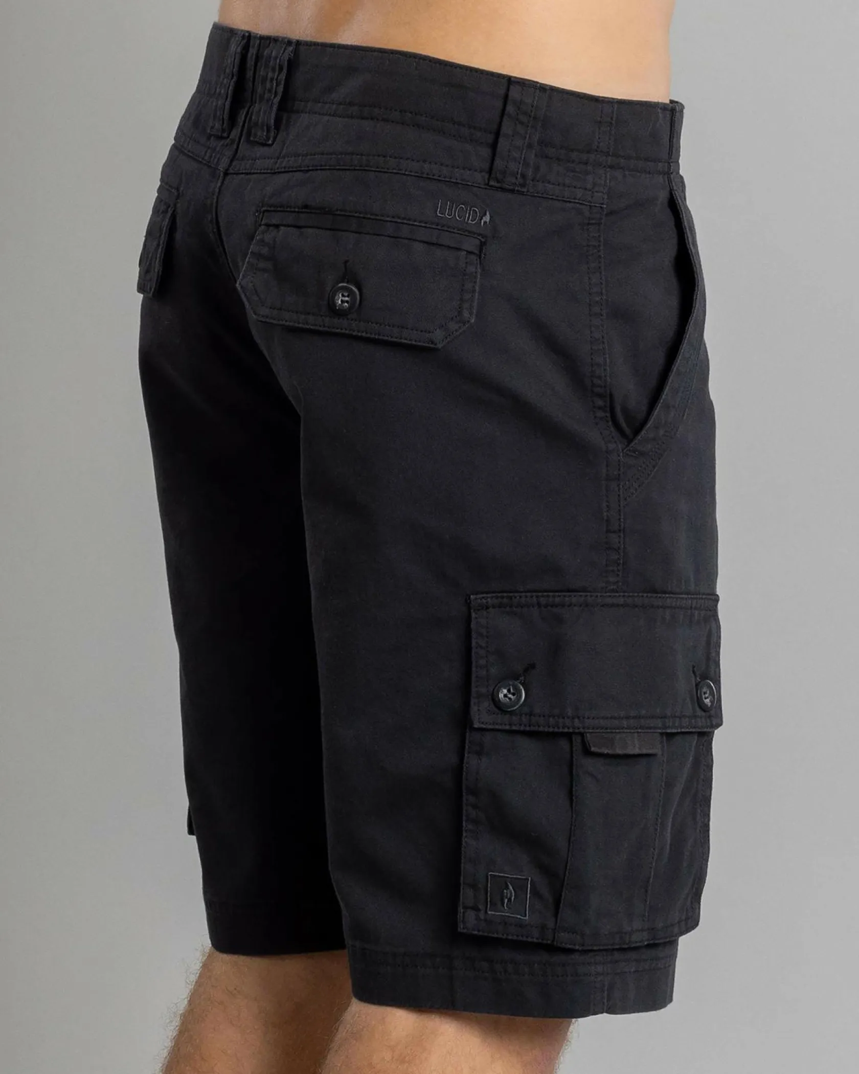 Lucid Stationed Walk Shorts Washed Asphalt Online