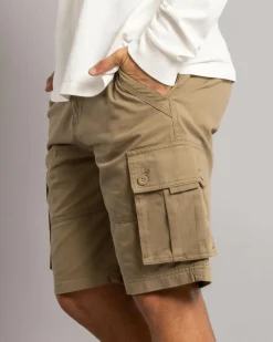 Lucid Stationed Walk Shorts Washed Tan New