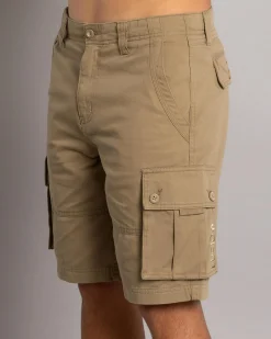 Lucid Stationed Walk Shorts Washed Tan New