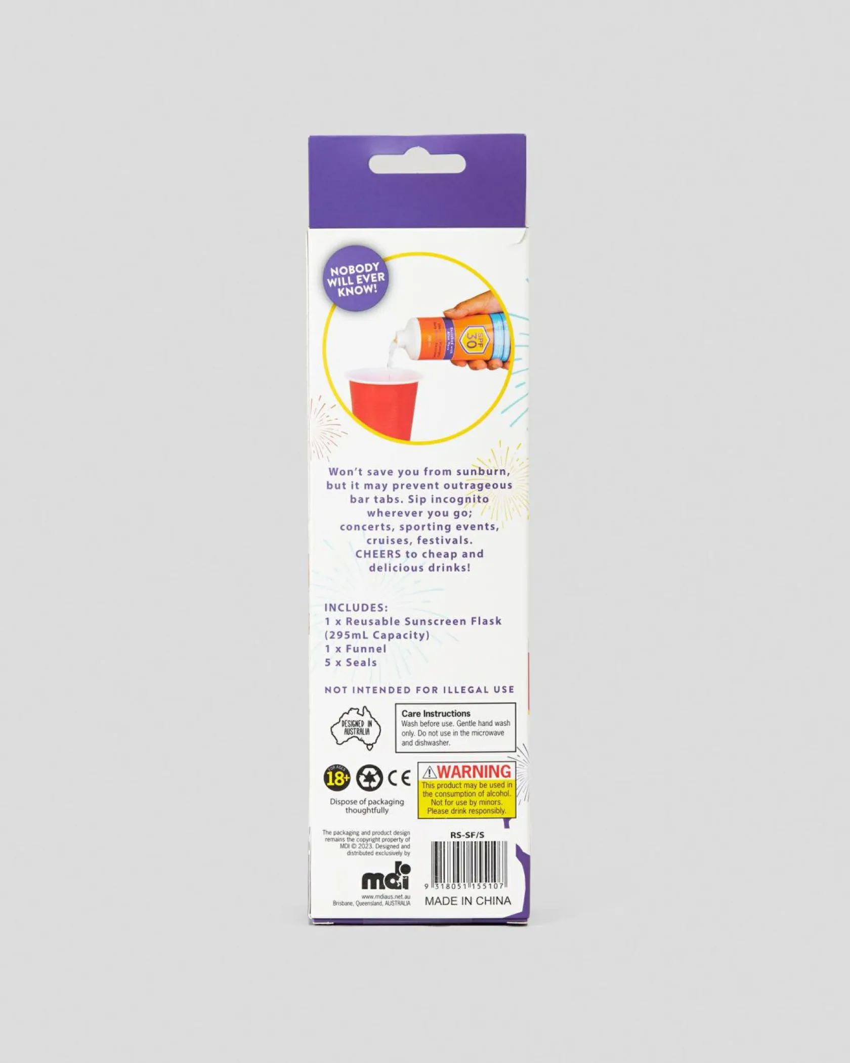 MDI Stealth Sunscreen Flask Multi New