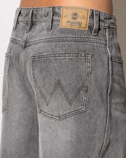 Wrangler Steezy Relaxed Denim Short Black Top Grey Hot