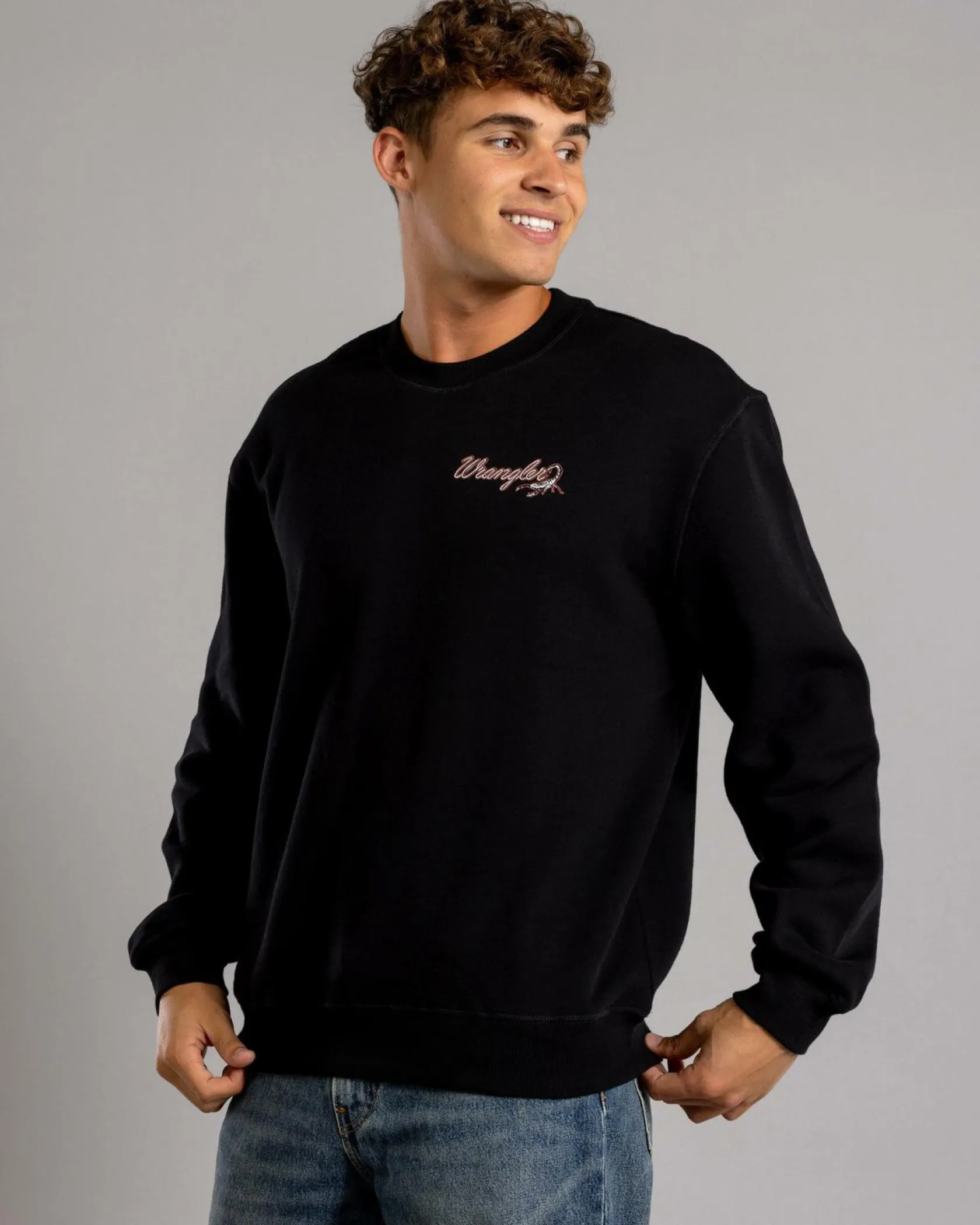 Wrangler Stinger Slouch Sweatshirt Black Outlet