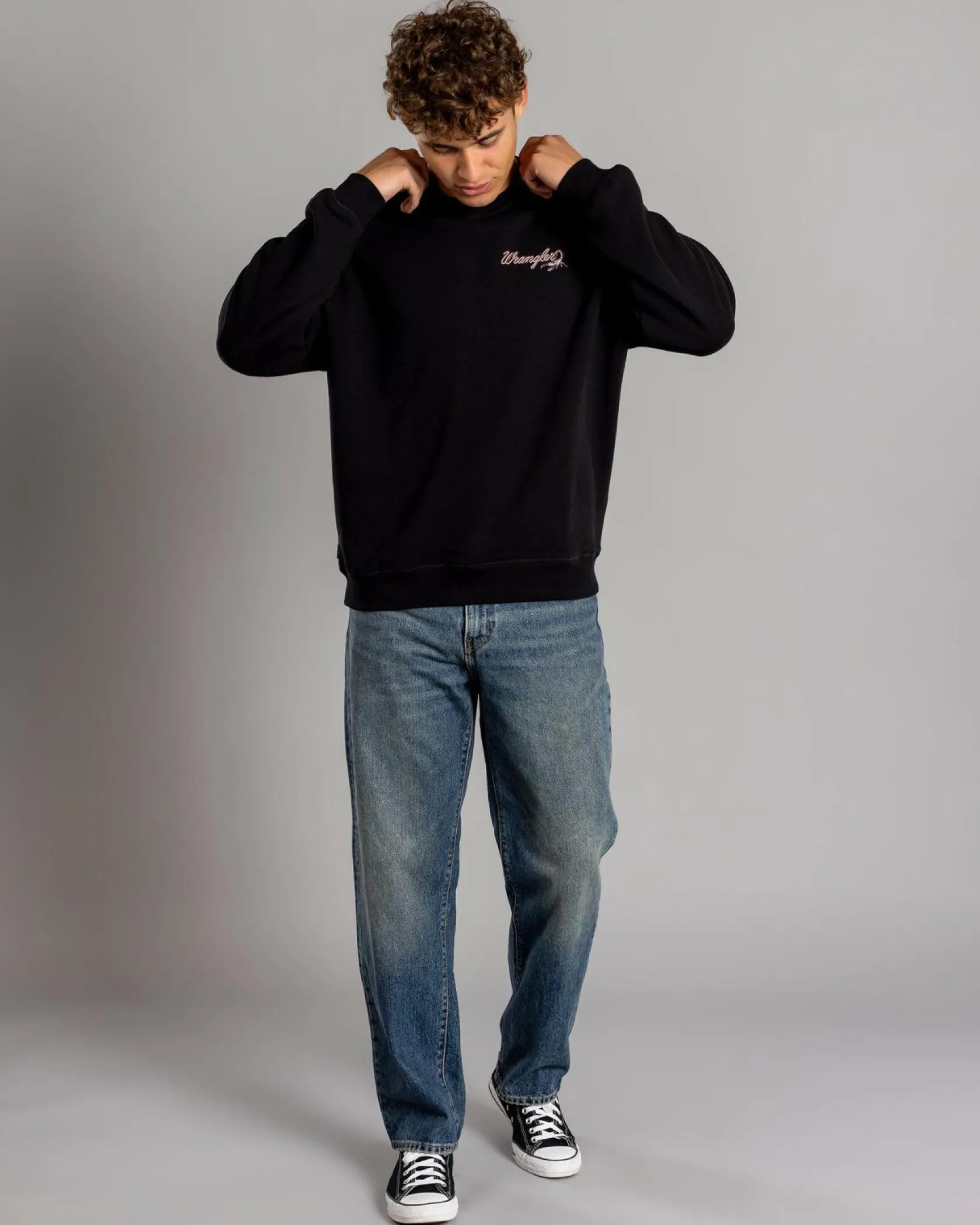 Wrangler Stinger Slouch Sweatshirt Black Outlet