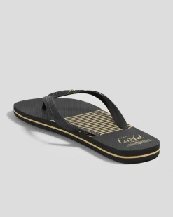 Lucid Stipple Thongs Black/tan New