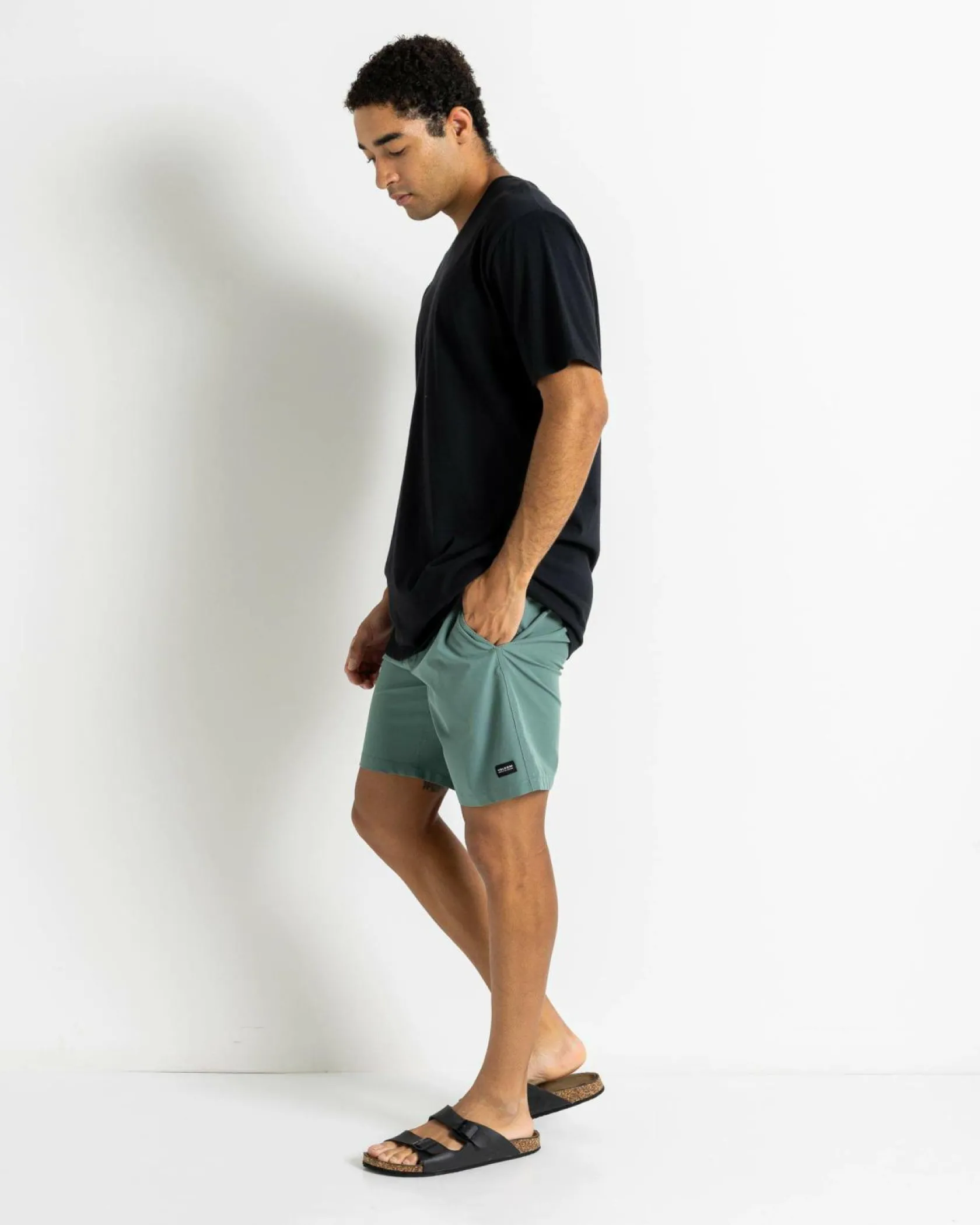 Volcom Stones Hybrid 18" Elastic Waist Shorts Dark Forest Discount