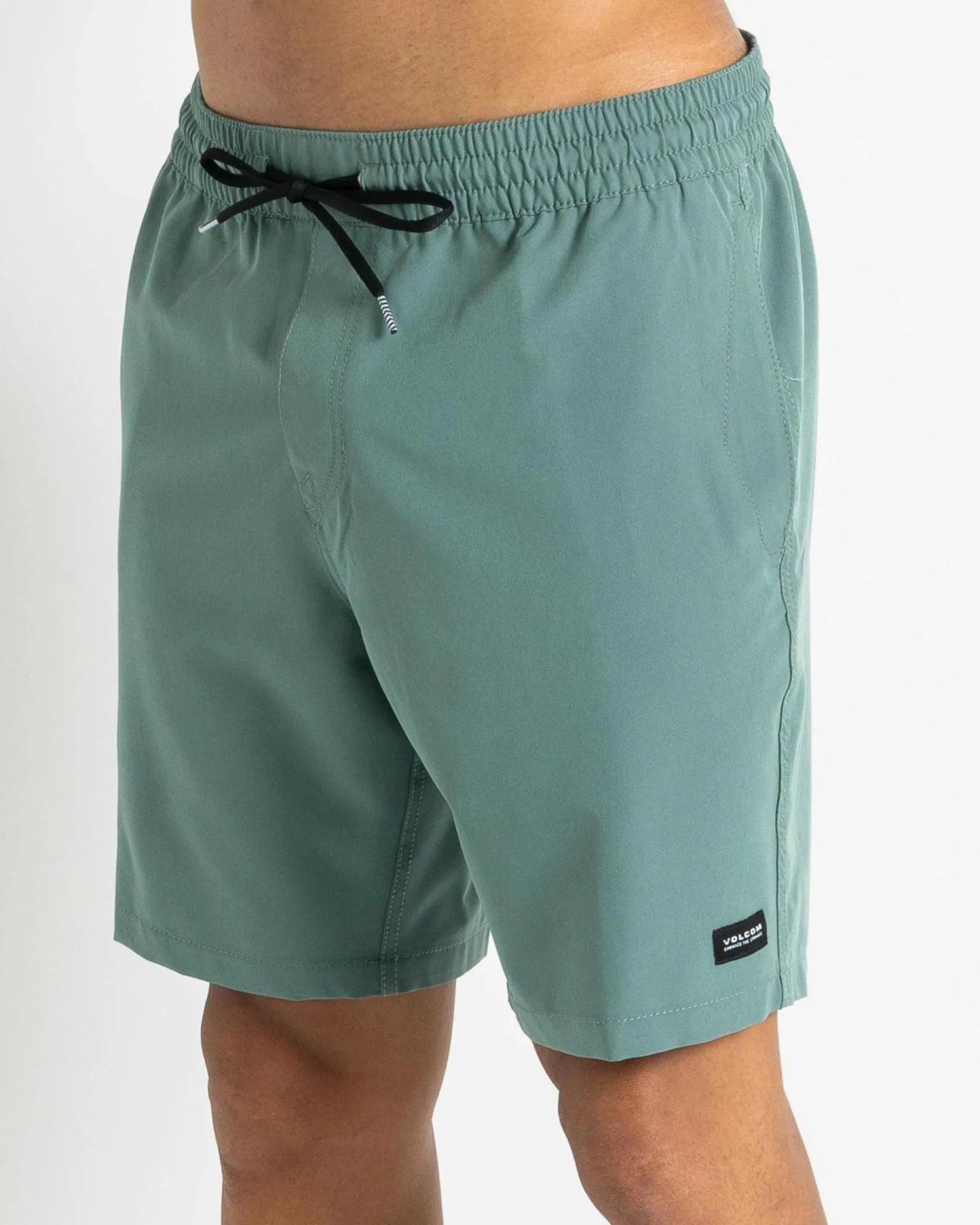 Volcom Stones Hybrid 18" Elastic Waist Shorts Dark Forest Discount