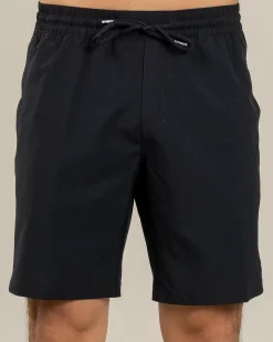 Volcom Stones Hybrid Elastic Waist Shorts Black New