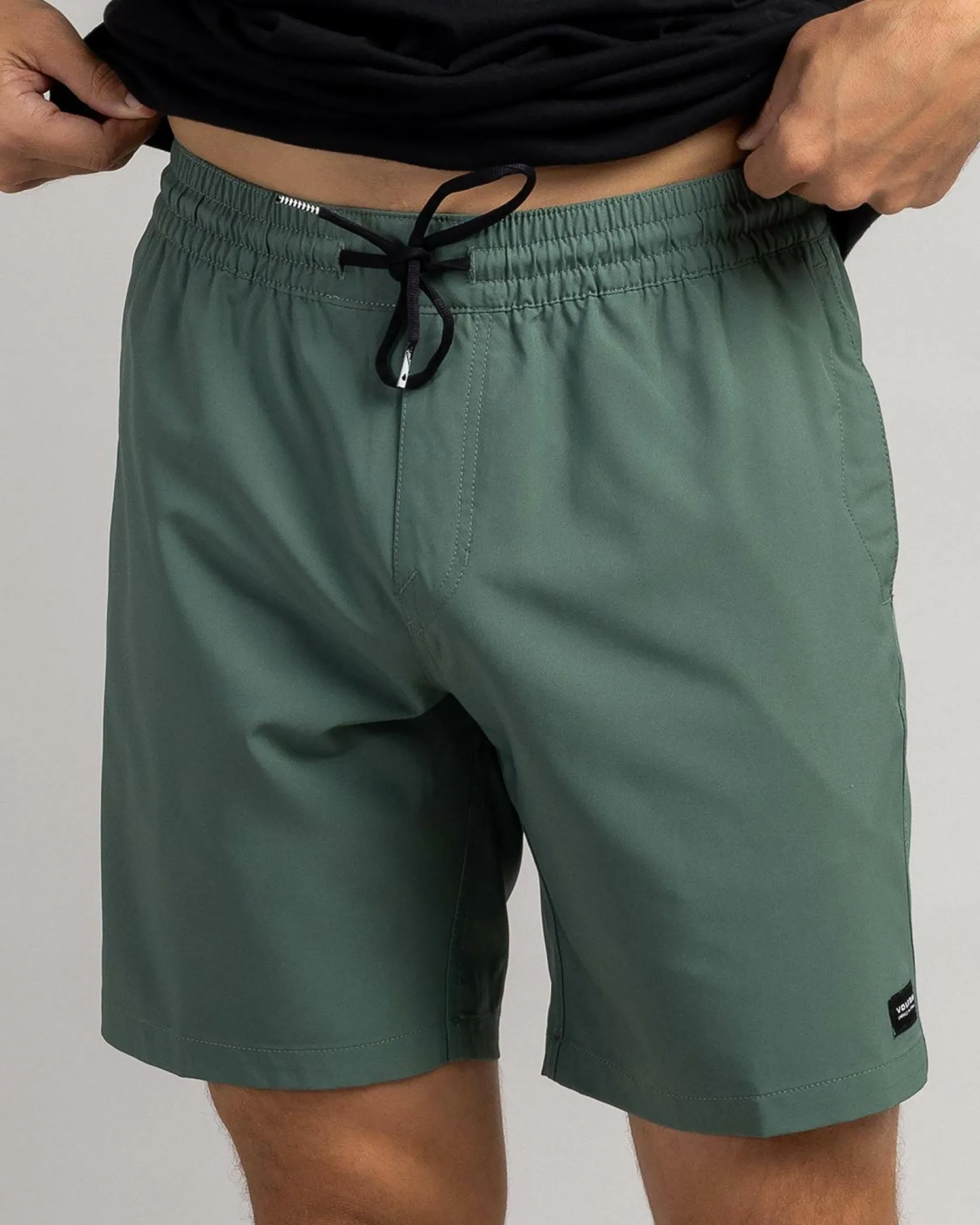Volcom Stones Hybrid Elastic Waist Shorts Dark Forest Hot