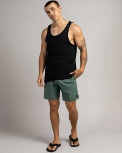 Volcom Stones Hybrid Elastic Waist Shorts Dark Forest Hot