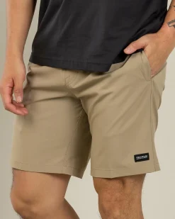 Volcom Stones Hybrid Elastic Waist Shorts Khaki Hot