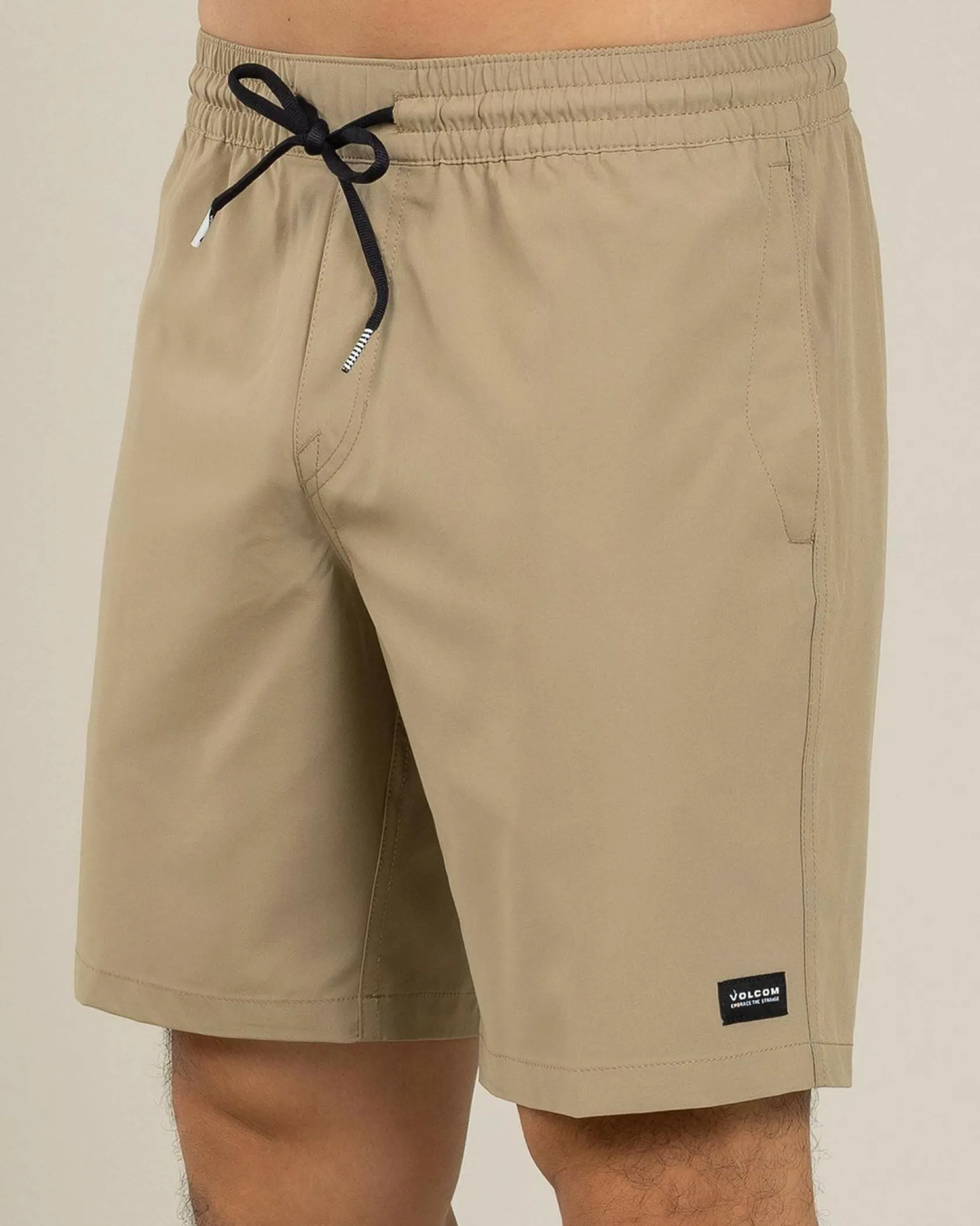 Volcom Stones Hybrid Elastic Waist Shorts Khaki Hot