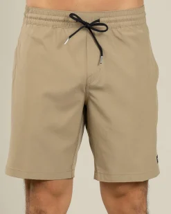Volcom Stones Hybrid Elastic Waist Shorts Khaki Hot