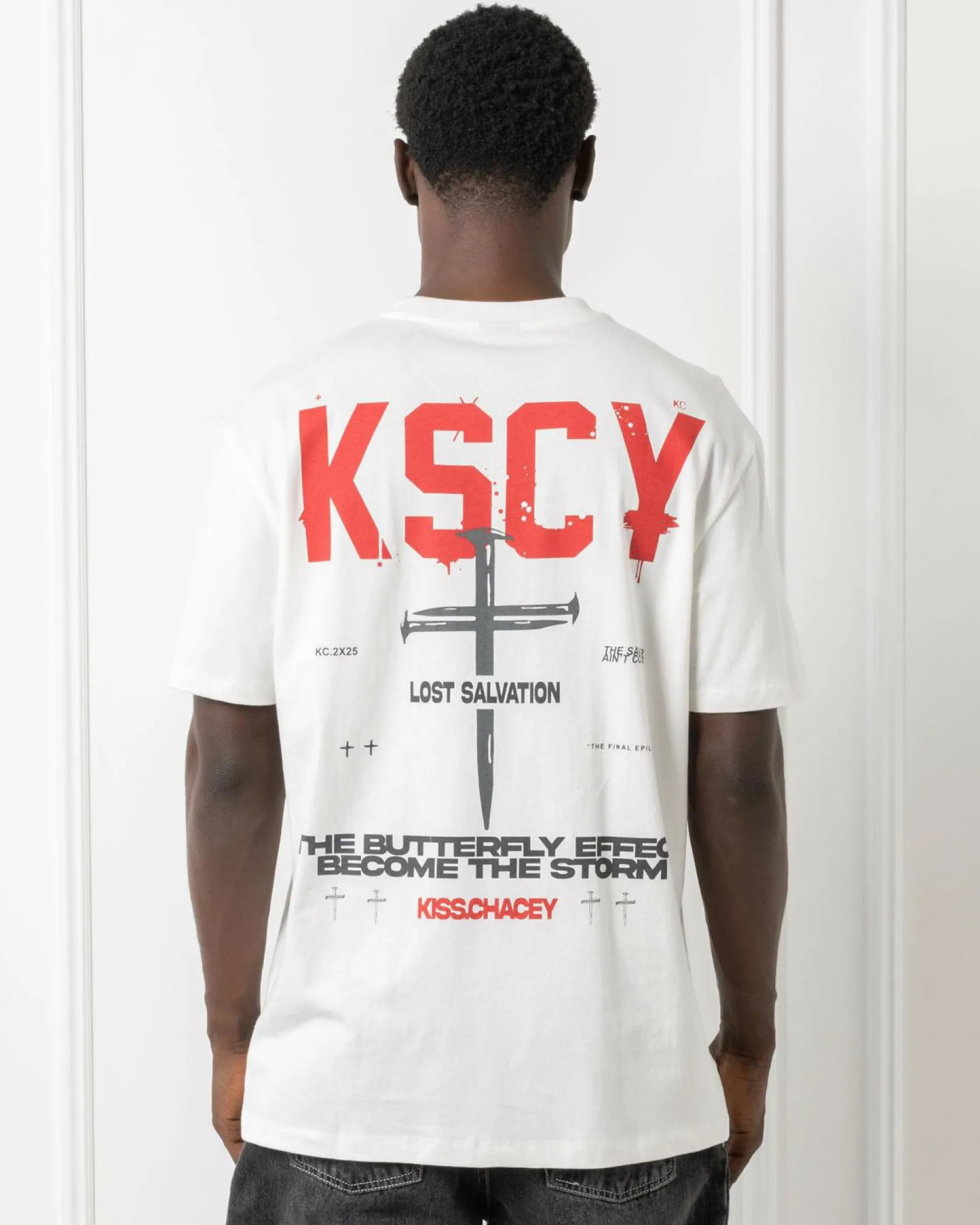Kiss Chacey Stormed Relaxed T-Shirt Natural White Discount