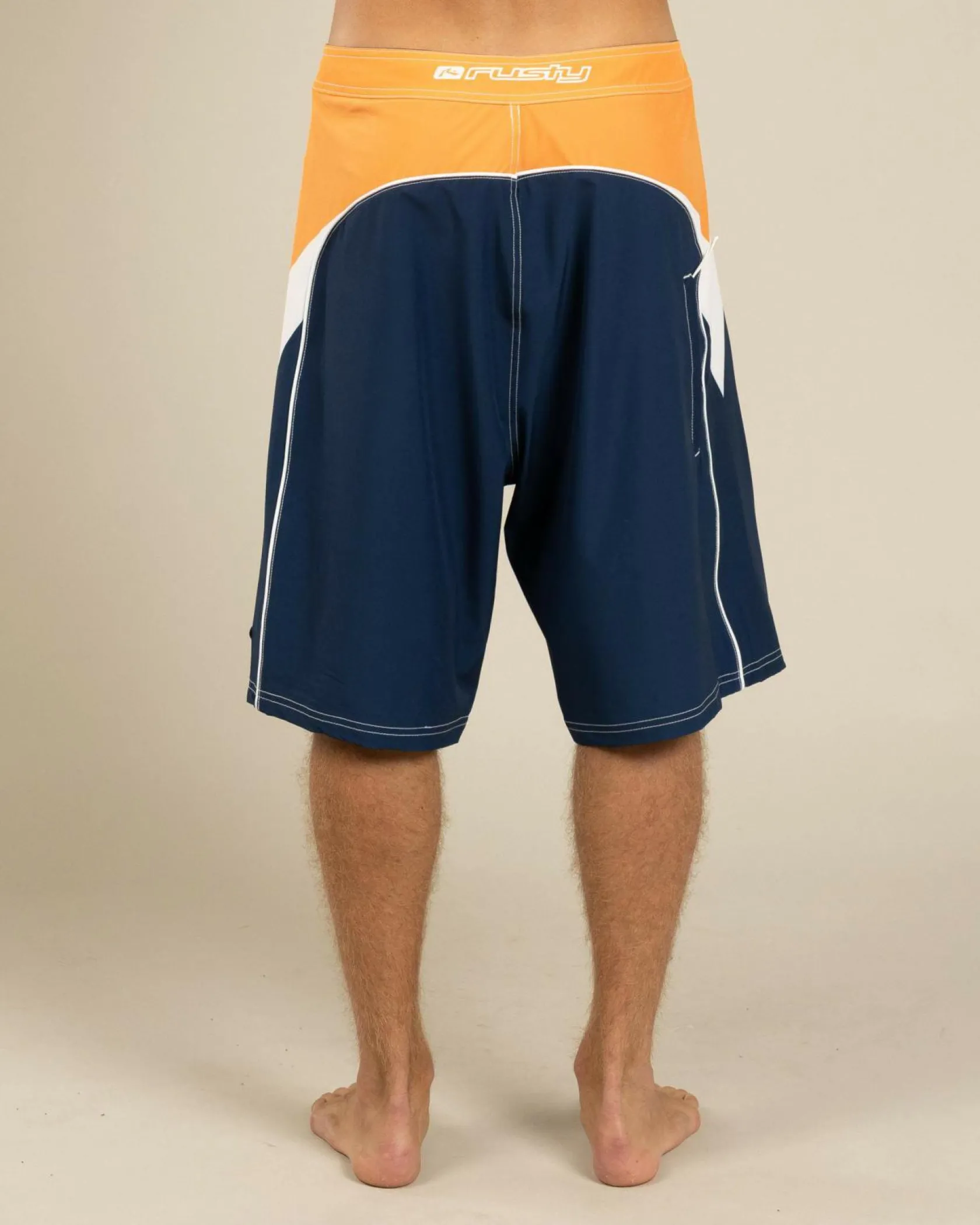 Rusty Straight Pipe Fixed Waist Board Shorts Navy Blue Online