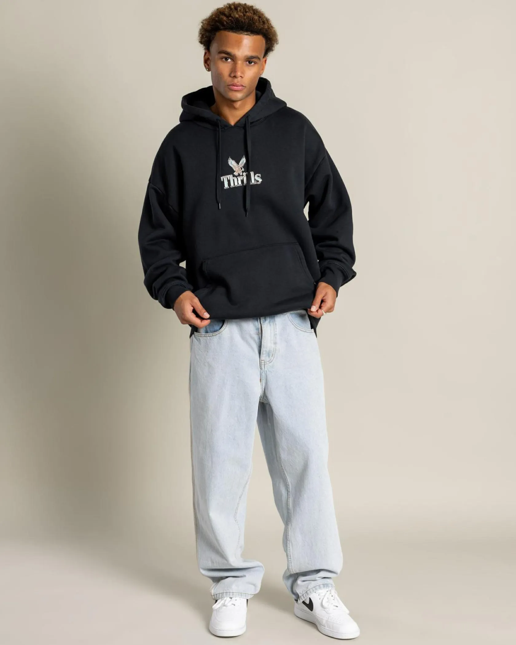 Thrills Strength & Glory Slouch Pull On Hoodie Twilight Black Discount