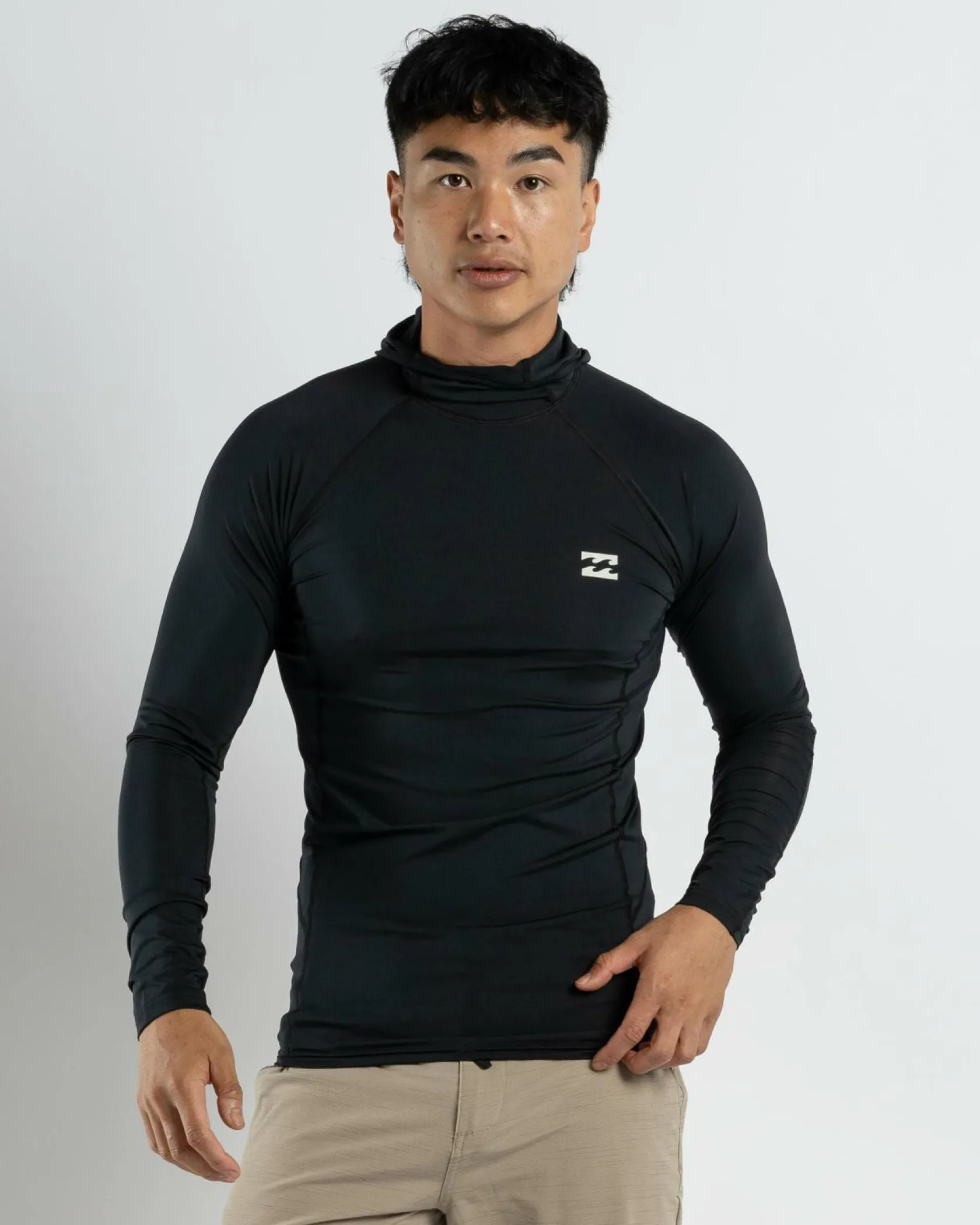 Billabong Strike Mission Hood Long Sleeve Rash Vest Black Best