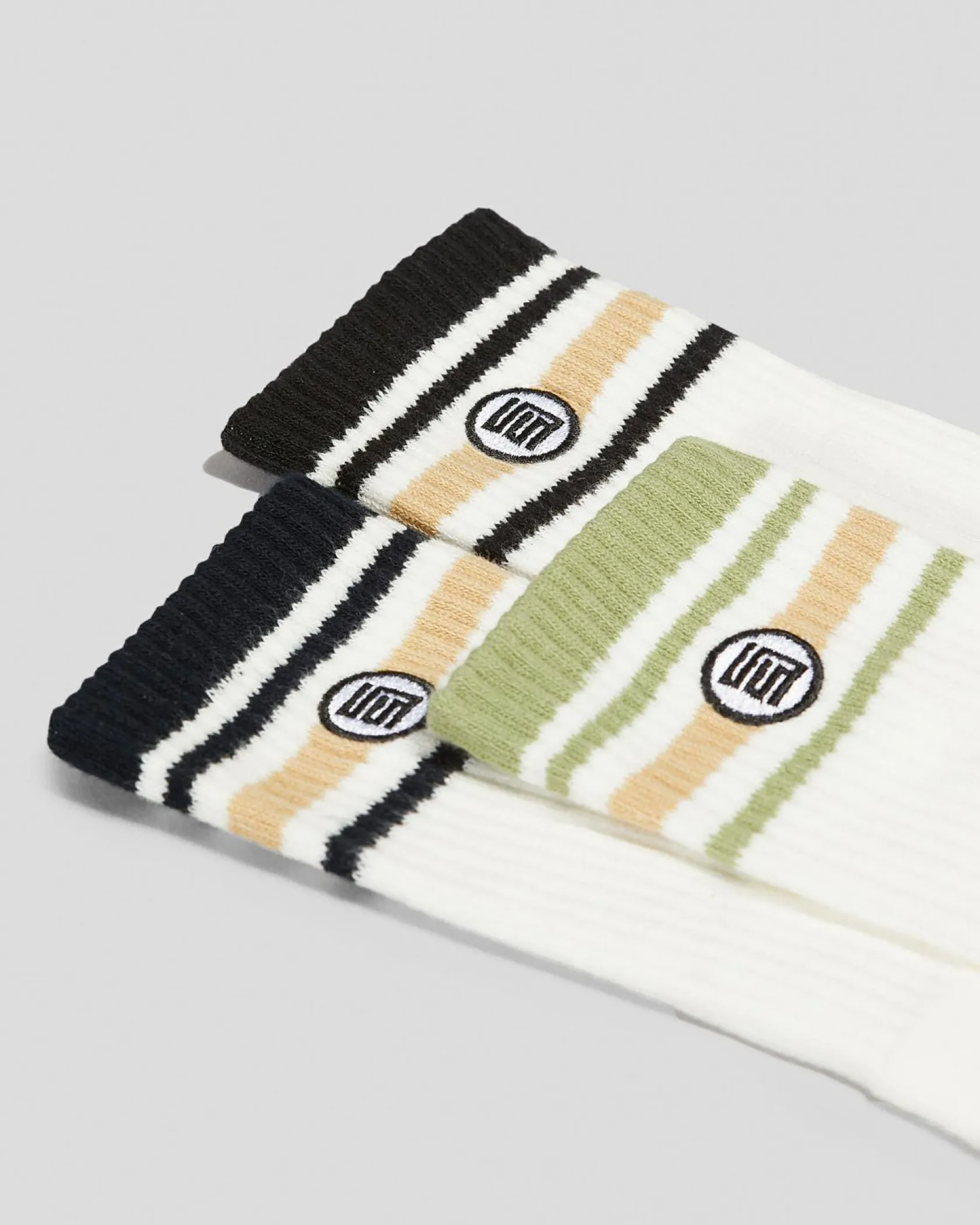 S-Double Stripe S-Dot Socks 3 Pack Navy/black/sage Hot