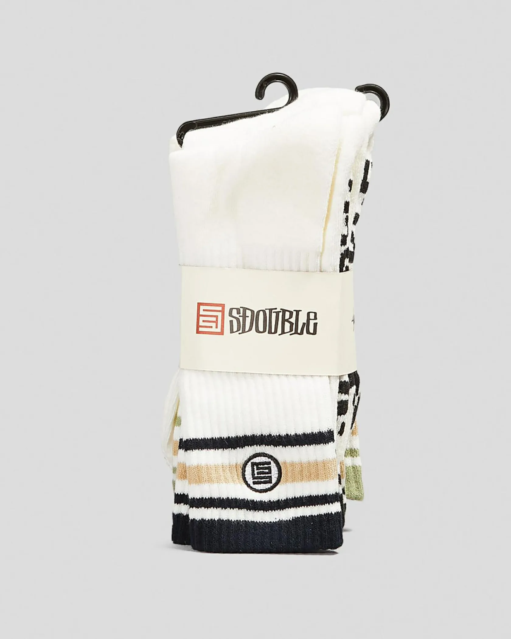 S-Double Stripe S-Dot Socks 3 Pack Navy/black/sage Hot