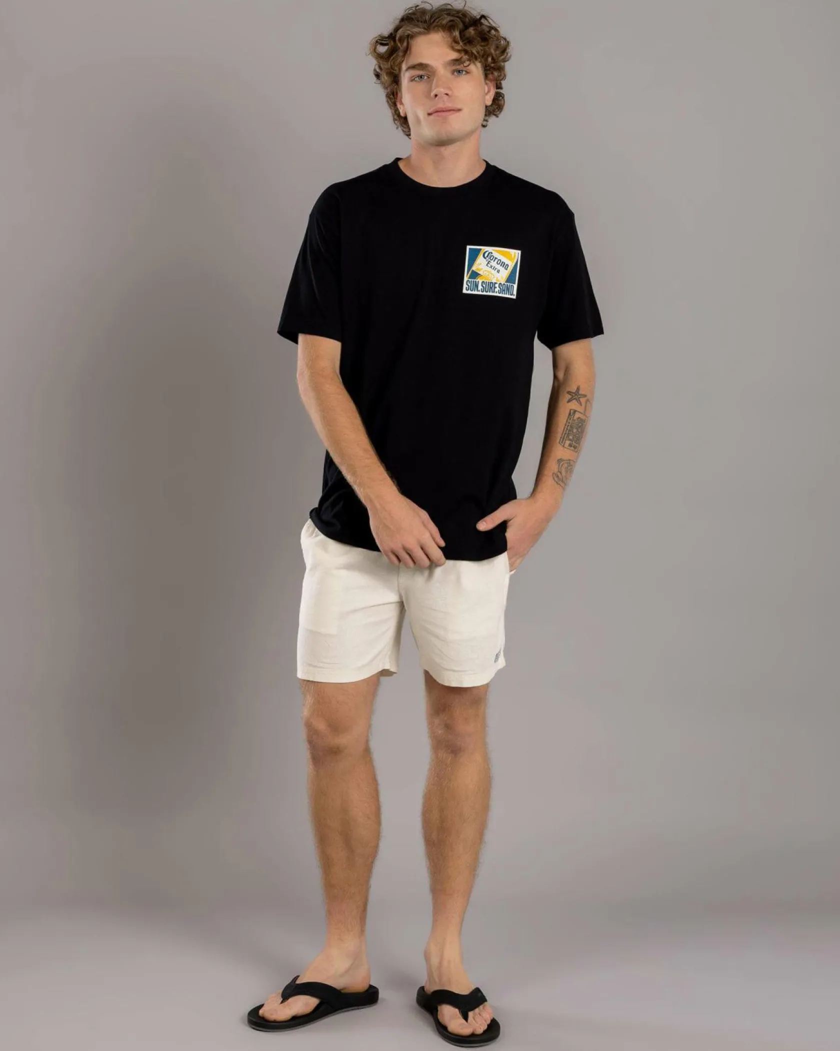 Corona Sun Surf Sand T-Shirt Black Outlet