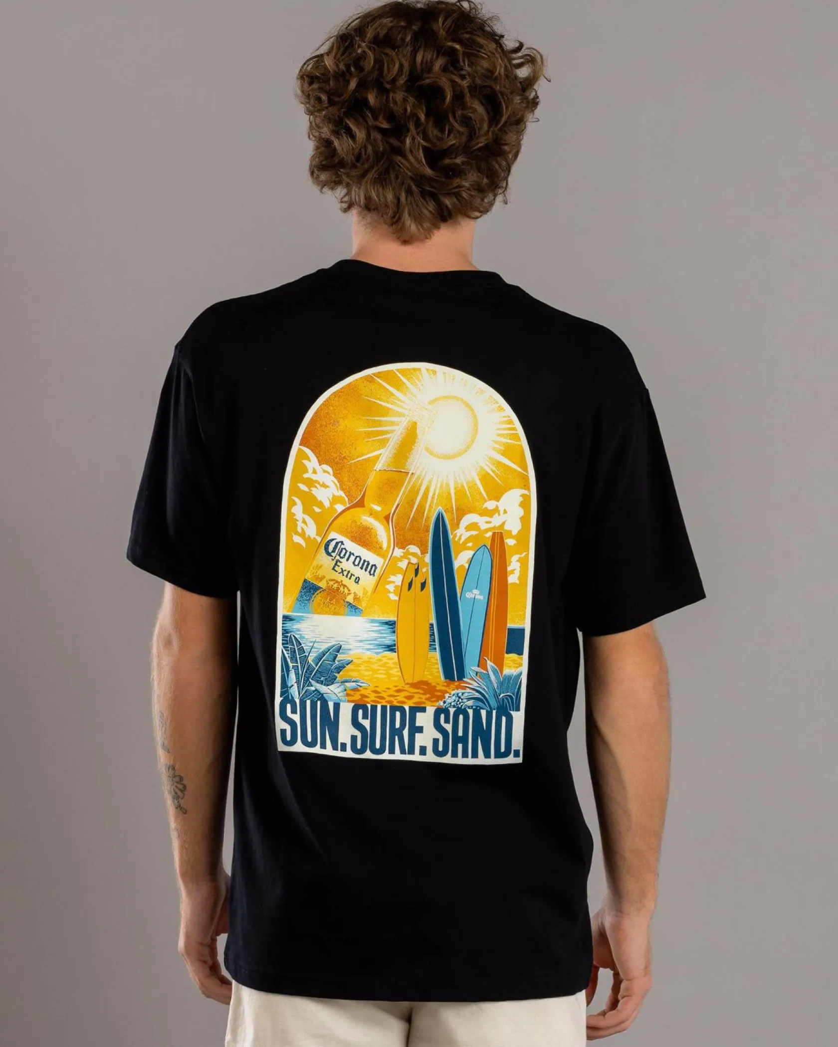 Corona Sun Surf Sand T-Shirt Black Outlet