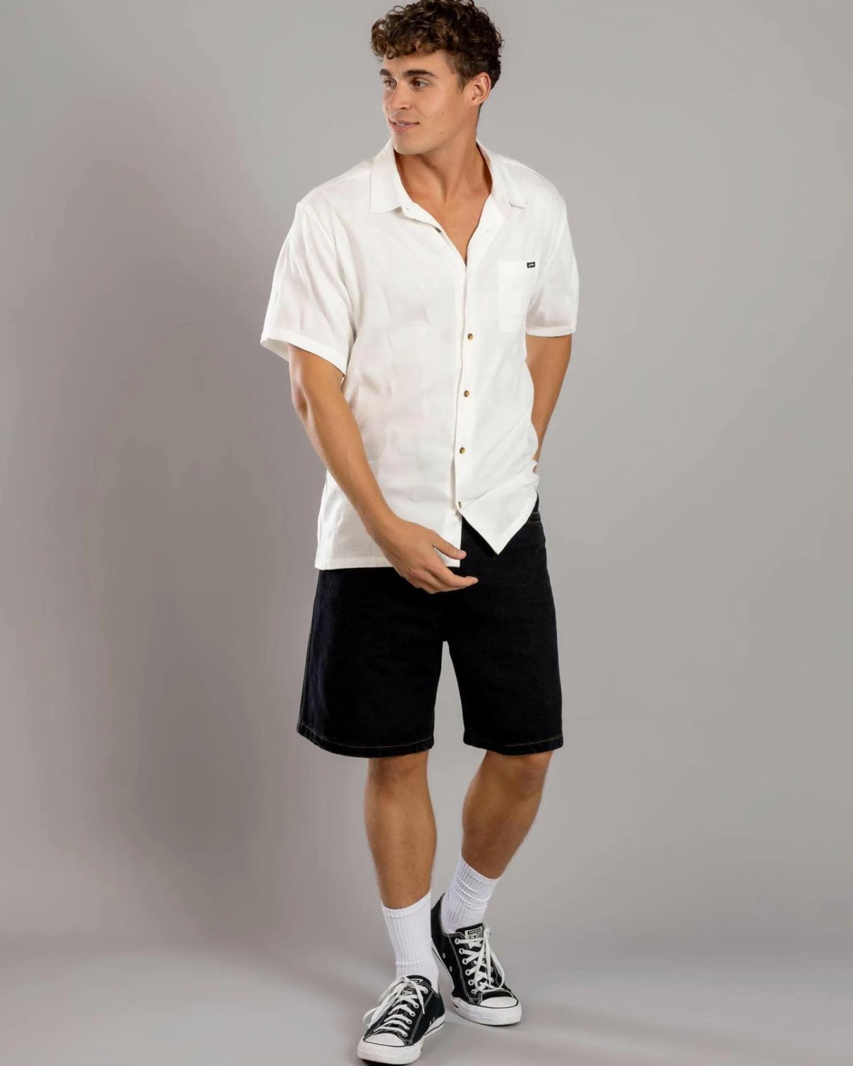 Billabong Sundays Jacquard Short Sleeve Shirt Off White Best
