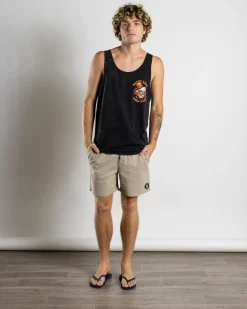 Salty Life Sunken Singlet Black Acid Best