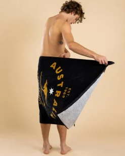 Rip Curl Sunstash Beach Towel Black/gold Clearance